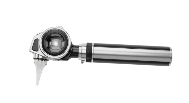Modern Otoscope Diagnostic Instrument Medical Examination Equipment for Healthcare Professionals in Silver and Black