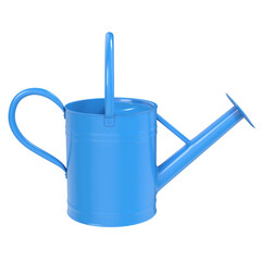 Blue watering can isolated on transparent background