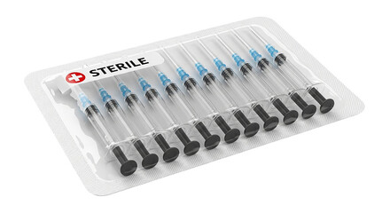 Sterile Medical Syringes Pack Injection Needs Health Care Solutions Vaccination Tools Treatment Supplies Sterile