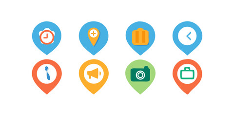 set of round icons for web