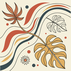 seamless pattern with autumn leaves