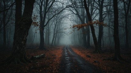 Fototapeta premium Autumn sad picture captured in quiet park setting showcasing emotional solitude, seasonal melancholy, and reflective mood through soft tones and natural surroundings