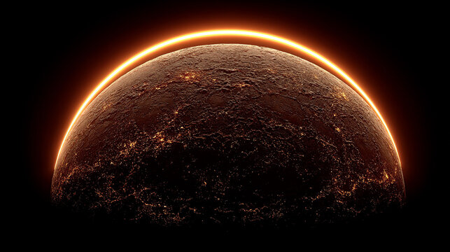 A hyper-realistic depiction of Planet Y floating in the vastness of solar space. Stunning cosmic lighting, detailed planetary textures, and a serene interstellar backdrop create a cinematic sci-fi sce