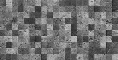 Gray mosaic pattern with small square tiles suitable for interior design projects, backgrounds, and texture concepts for creative content.