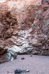 Polished Multicolored Rock at Dry Cascade, Natural Bridge Canyon, Death Valley National Park