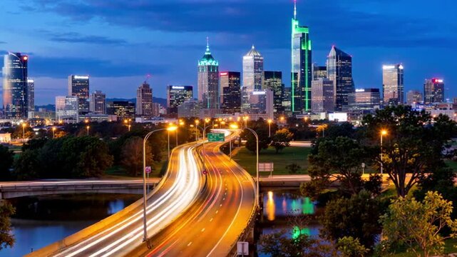 Time Lapse Video Dallas Skyline Highway
