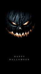 Naklejka premium Modern classy “Happy Halloween” design with sleek dark tones and blank caption space. Minimal, elegant, and subtly scary — perfect for banners or seasonal greetings.