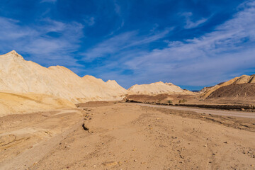 Sculpted Hills and Sandy Ground in 20 Mule Team Canyon, Death Valley National Park
