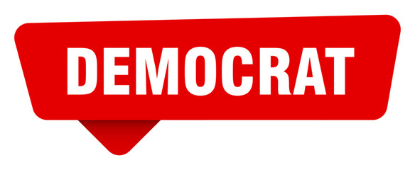 democrat red sticker isolated on transpatent background. democrat sign