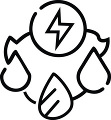 vector illustration of a recycling symbol | Renewable energy sources and sustainable power generation icon illustration design