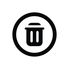 Minimal Black Trash Icon - Delete Symbol