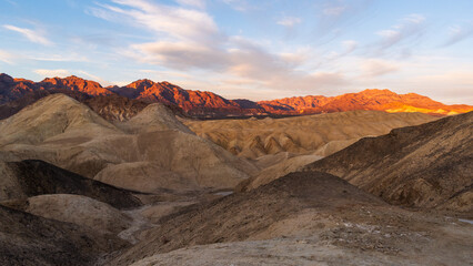 Textured Desert Landscape at Golden Hour, 20 Mule Team Canyon, Death Valley National Park