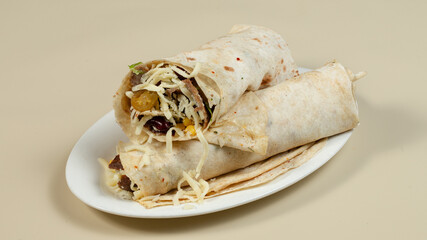 Durum kebab isolated close up