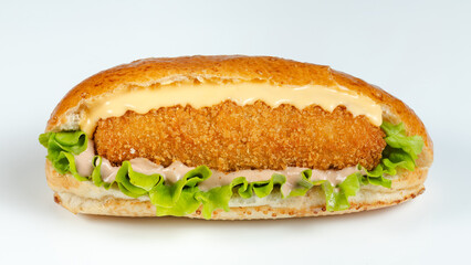 Doner sandwich isolated on white