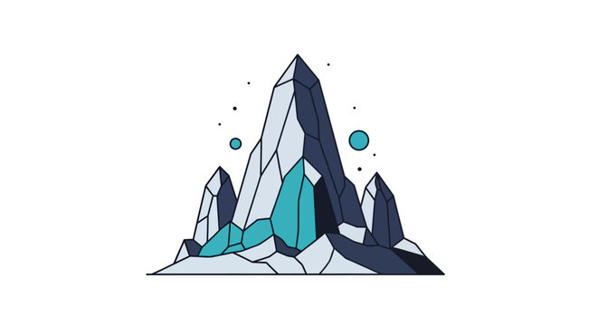 Geometric crystal mountain peaks in a modern low poly style.