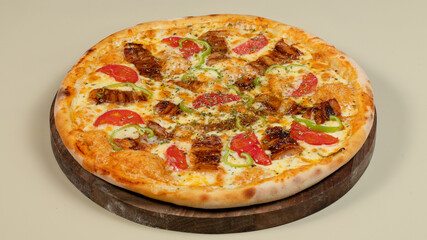 Delicious pizza isolated close up