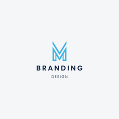 Flat design M logo branding template