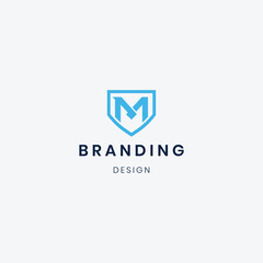 Flat design M logo branding template