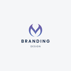 Flat design M logo branding template