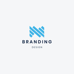 Flat design M logo branding template