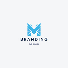 Flat design M logo branding template