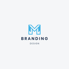 Flat design M logo branding template
