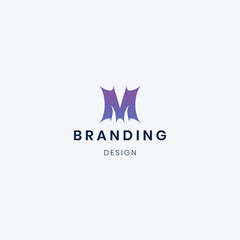Flat design M logo branding template