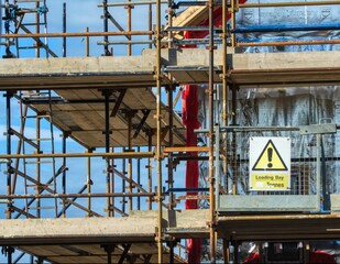 construction site with scaffolding
