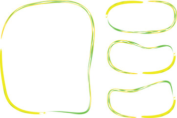 colorful yellow green irregular curve art boarders
