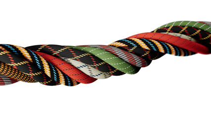 Tightly Braided Colorful Cables with Plaid and Checked Patterns