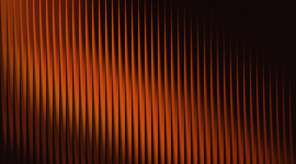 Abstract vertical ribbed texture with warm orange and dark brown gradient background