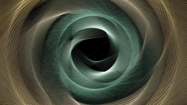 Abstract Spiral Effect from Thin Straight Lines. Starts, Evolves, Rotates and Fades to Black