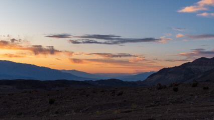 Golden Sky Over Endless Mountain Ridges, Death Valley National Park