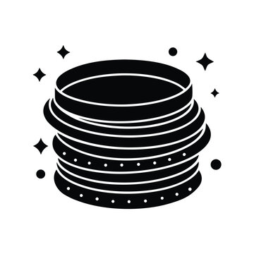 black bangles stack sparkling clip art preview