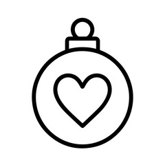outline icon Christmas ball with a heart vector on a white background
Vector outline icon of a holiday on a white background