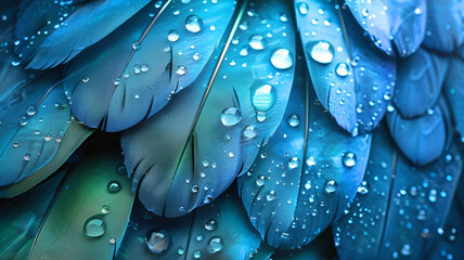 water drops on a blue background