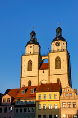 Obraz premium Lutherstadt Wittenberg, Marktplatz mit der Stadtkirche