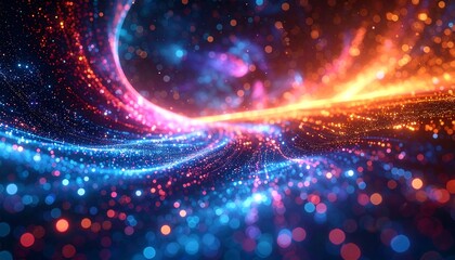 Fototapeta premium Abstract swirling nebula, vibrant colors