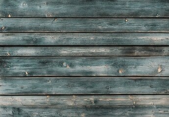 Obraz premium A faded blue wooden wall with vertical planks, showing signs of wear and a subtle, aged texture