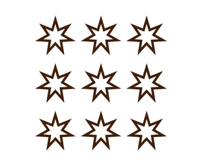 Obraz premium Star Shape Icon Outline Collection Design Brown Element Vector Illustration