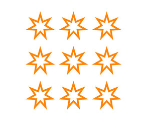 Star Shape Icon Outline Collection Design Orange Element Vector Illustration