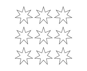Star Shape Icon Outline Collection Design Black Elements Vector Illustration