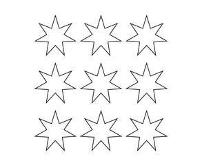 Obraz premium Star Shape Icon Outline Collection Design Black Elements Vector Illustration