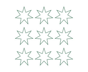 Obraz premium Star Shape Icon Outline Collection Design Green Elements Vector Illustration