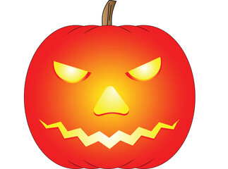 A Halloween pumpkin lantern, or jack-o'-lantern, is a carved pumpkin with a candle