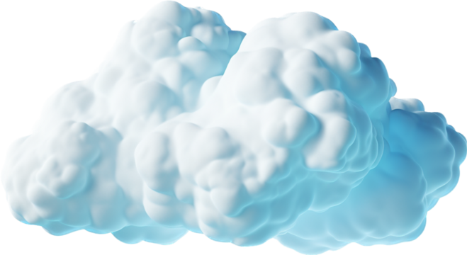 blue cloud isolated on white