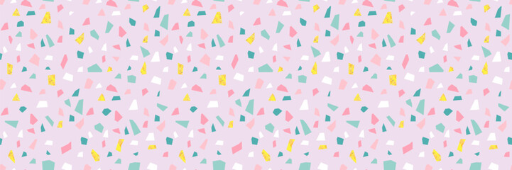 Terrazzo Floor seamless pattern with Golden Pieces