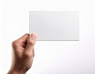 Fototapeta premium hand holding empty banner isolated on white background