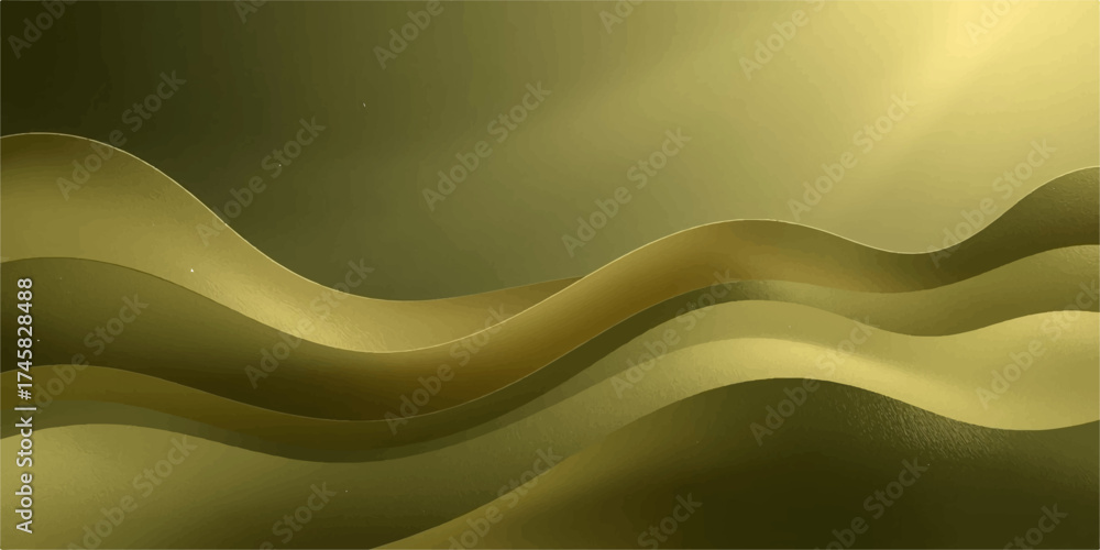Wall mural abstract yellow wave vector background with flowing curves and modern design