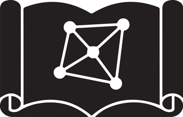 Black and white vector icon of a dog symbol in a 3D design concept